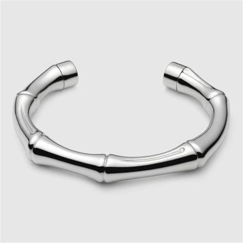 gucci silver bamboo bracelet|gucci silver bead bracelet.